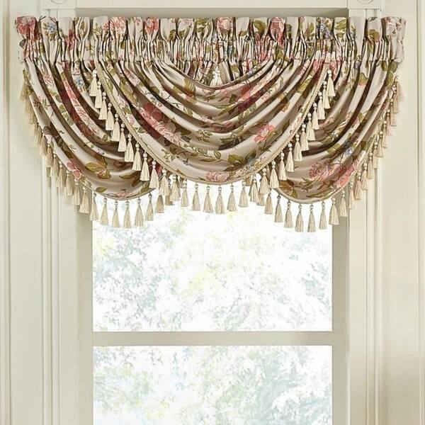 Shop Croscill Carlotta Floral Tassel Trimmed Waterfall Swag