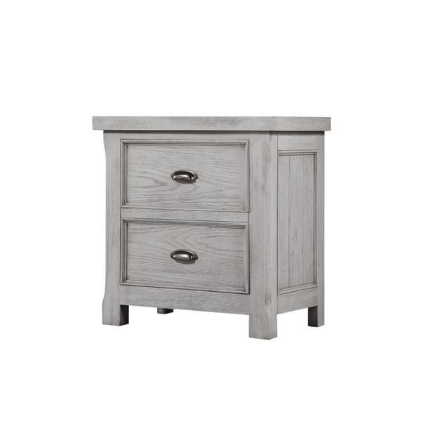 Shop The Gray Barn Davis Park Light Grey And Aged Brass Nightstand Overstock 25730960