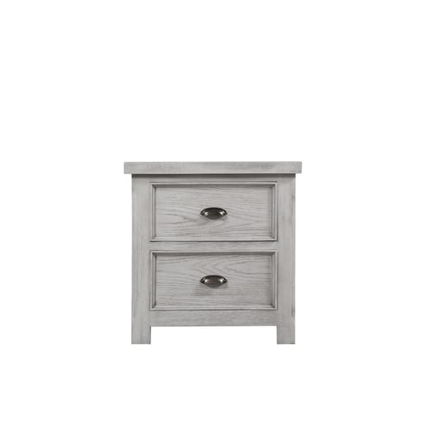 Shop The Gray Barn Davis Park Light Grey And Aged Brass Nightstand Overstock 25730960