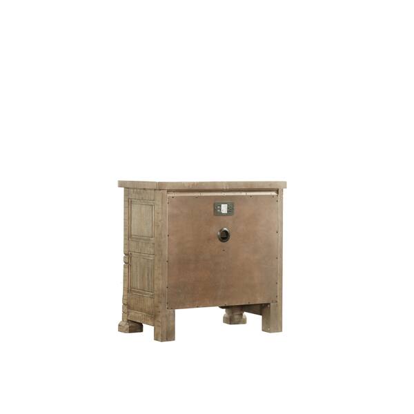 Shop Emerald Home Kennewick Honey Brown And Dark Brass Nightstand With Distressed Rustic Wood Finish And Dark Brass Hardware Overstock 25730965
