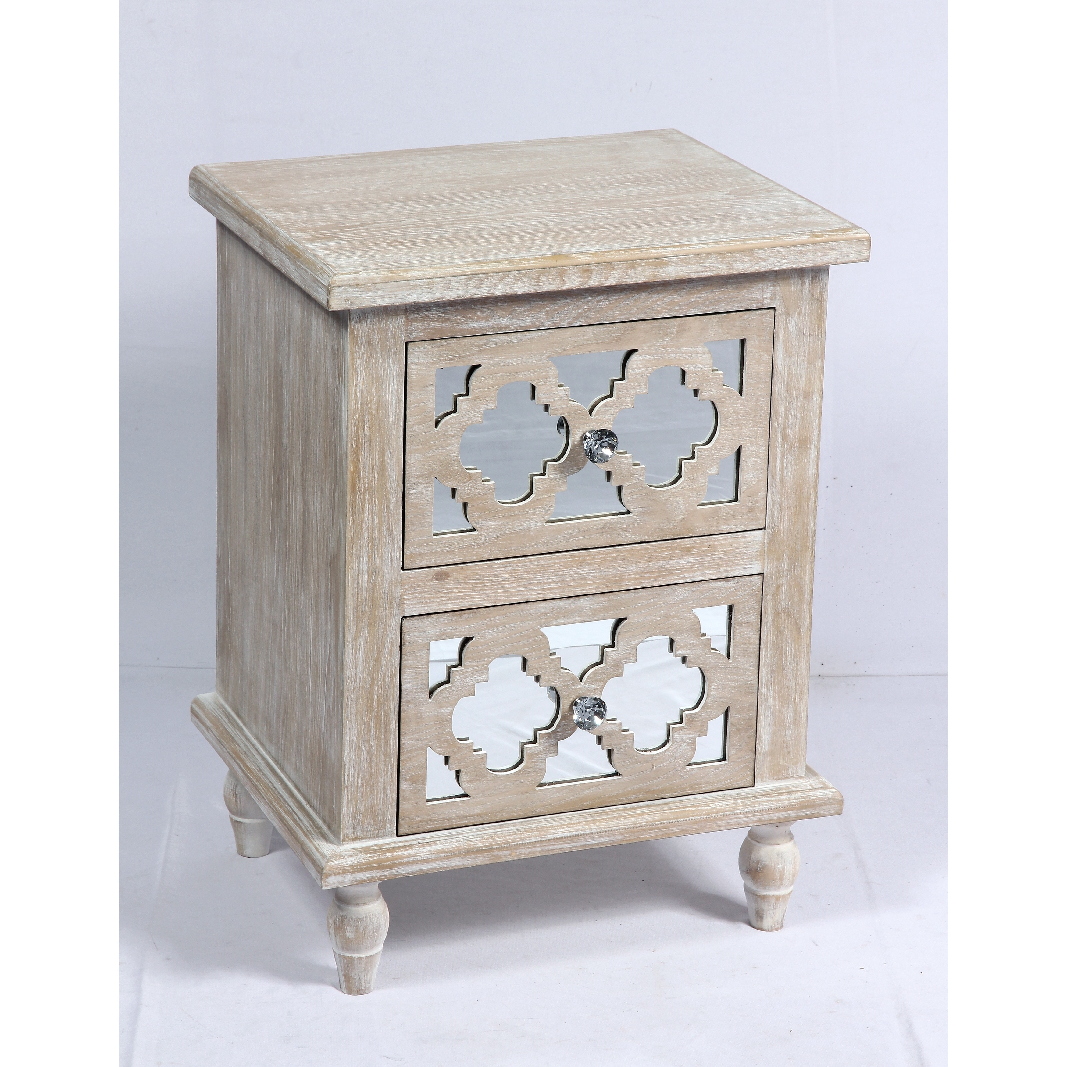 Shop The Curated Nomad Rockridge Whitewashed Wood And Mirror Nightstand On Sale Overstock 25730966