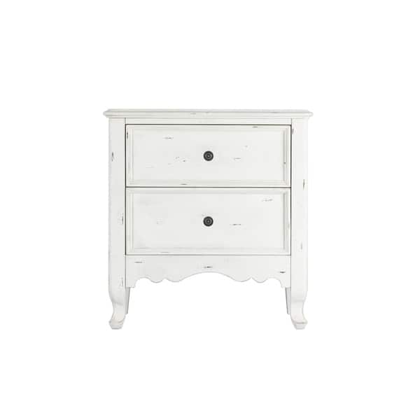 Emerald Home Distressed Antique White And Pewter Nightstand On Sale Overstock 25730967