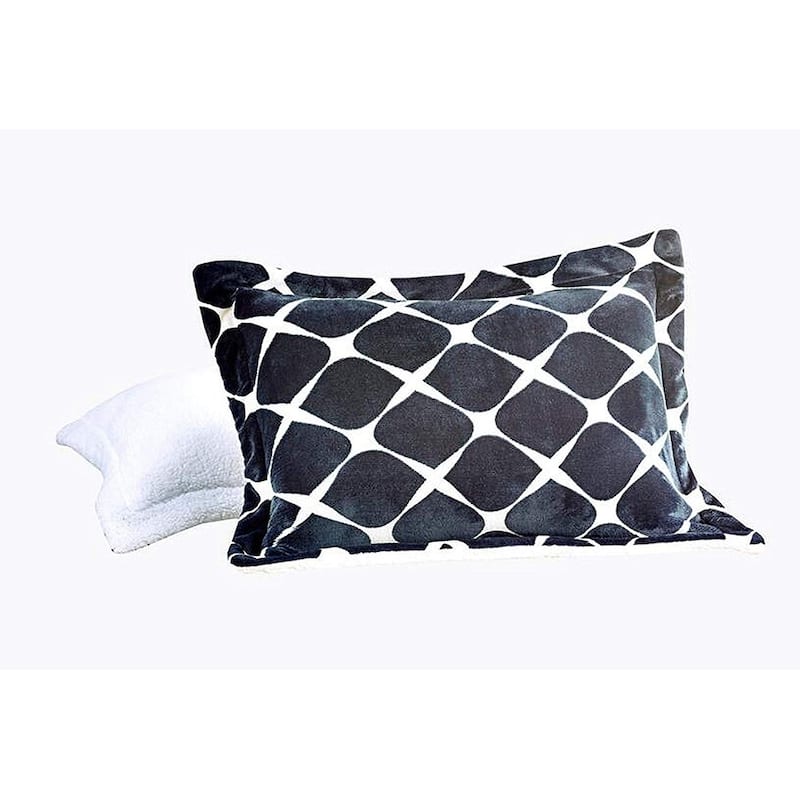 Elegant Comfort 3-Piece Bloomingdale Pattern Sherpa-Backing Reversible Comforter Set