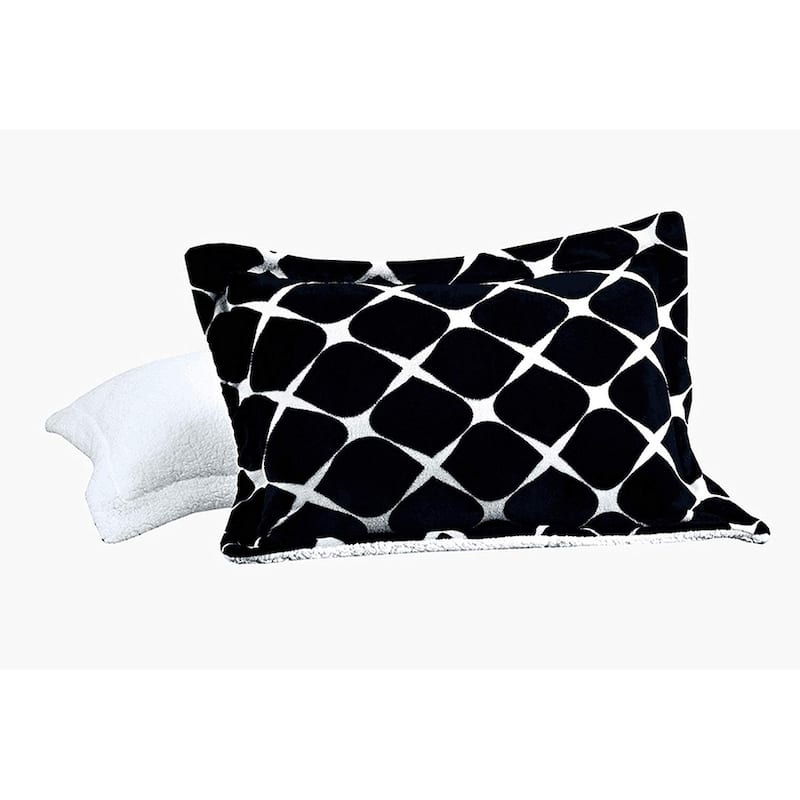 Elegant Comfort 3-Piece Bloomingdale Pattern Sherpa-Backing Reversible Comforter Set