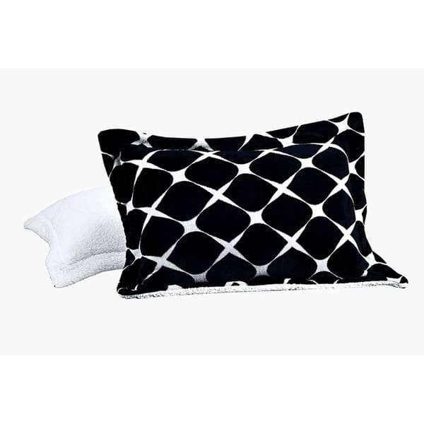 Shop Elegant Comfort 3 Piece Bloomingdale Pattern Sherpa Backing