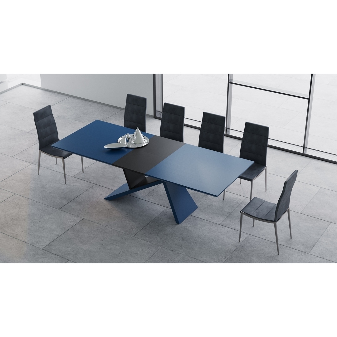 B Modern Artiste Blue Extension Modern Dining Table On Sale Overstock 25733964