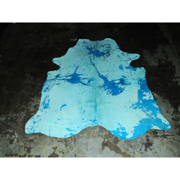 Natural Blue Cowhide - 82" x 90"/6.8 feet x 7.5 feet