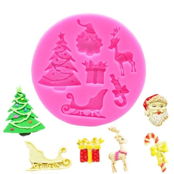 Shop Diy Mould Christmas Tree Santa Silicone Mould Chocolate Cake