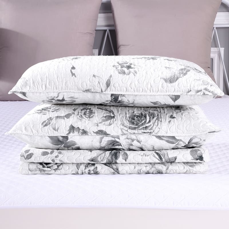 3 Piece Printed Lightweight Bedding Quilt Set