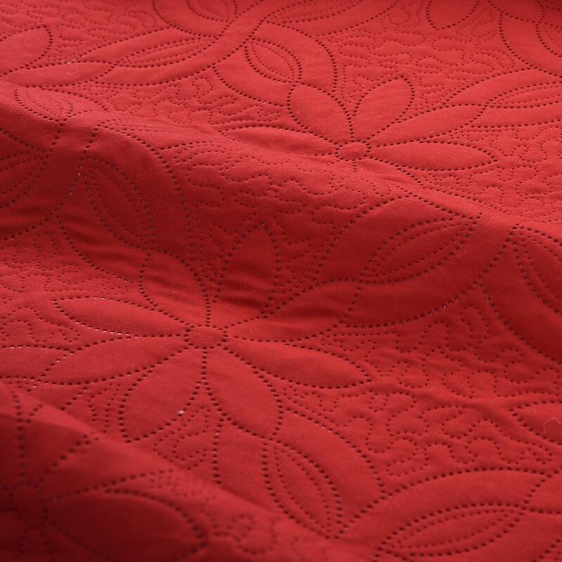 3 Piece Solid Printed Bedding Quilt Set- Soft & Lightweight Full/Queen