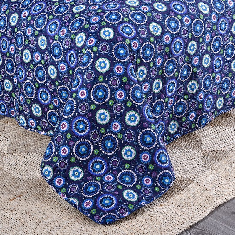 3 Piece Solid Printed Bedding Quilt Set- Soft & Lightweight Full/Queen