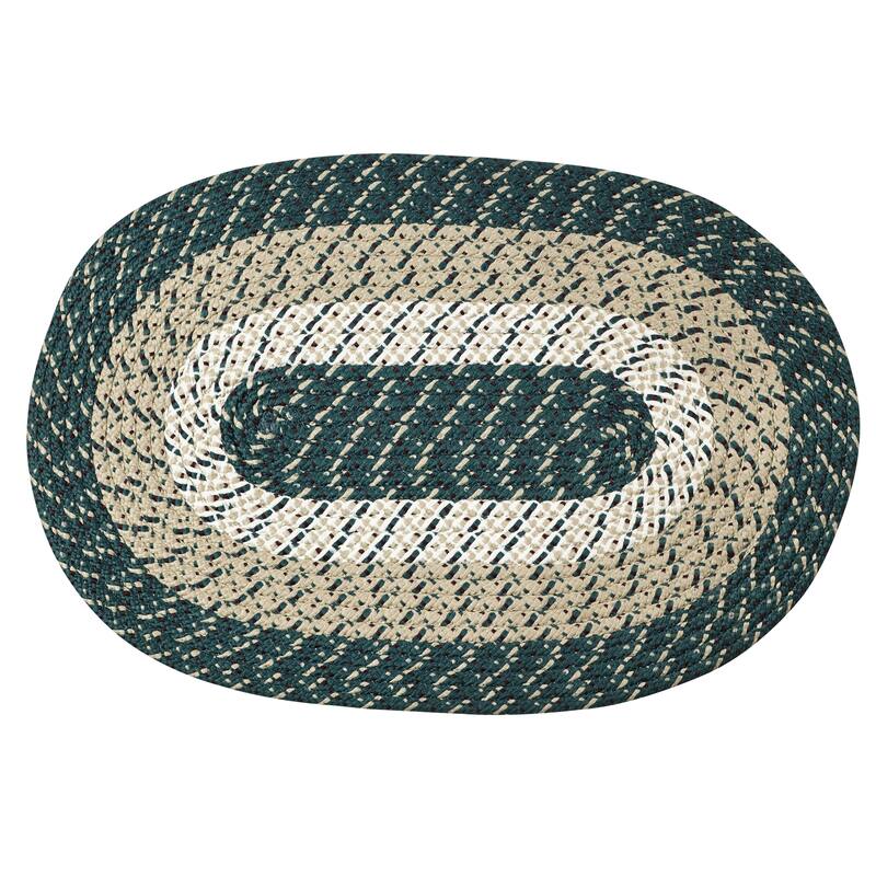 Better Trends Country Braid Collection 2-Piece Set Durable & Stain Resistant Reversible Chair Pads with Ties