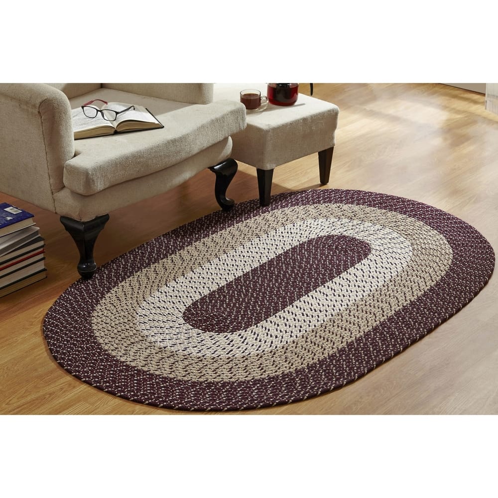 Better Trends Country Braid Collection 2-Piece Set Durable & Stain Resistant Reversible Chair Pads with Ties