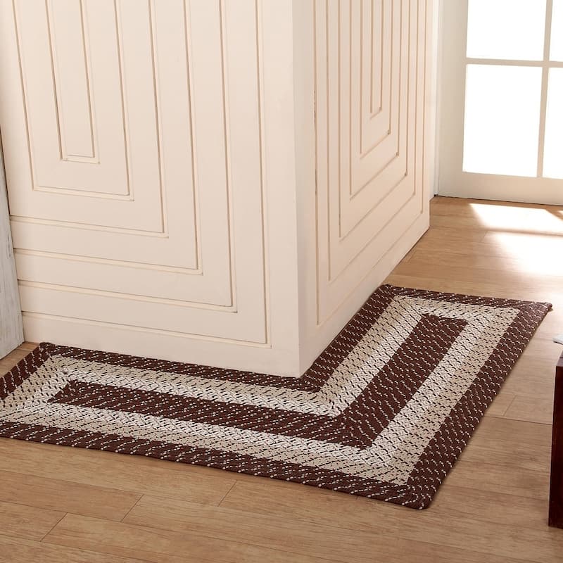 Better Trends Country Braid Collection 2-Piece Set Durable & Stain Resistant Reversible Chair Pads with Ties