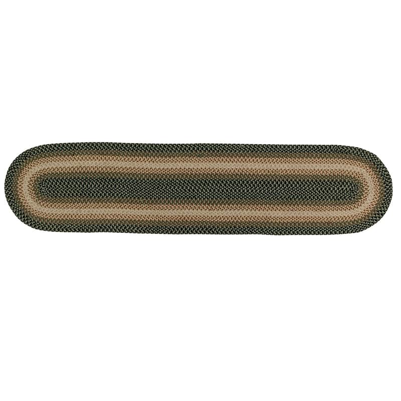 Better Trends Woodbridge Braid Reversible Indoor Area Utility Rug - Green - 24" x 108" Runner/Surplus