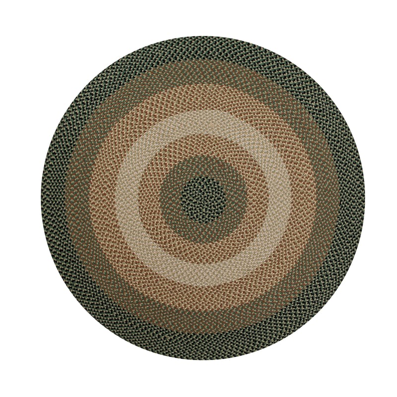 Better Trends Woodbridge Braid Reversible Indoor Area Utility Rug - Green - 72" Round/Surplus