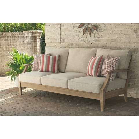 Clare View Outdoor Sofa with Cushion - Beige