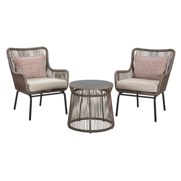 Shop Cotton Road Outdoor Chairs And Table Set 3 Piece Bistro Set Brown On Sale Overstock 25737781