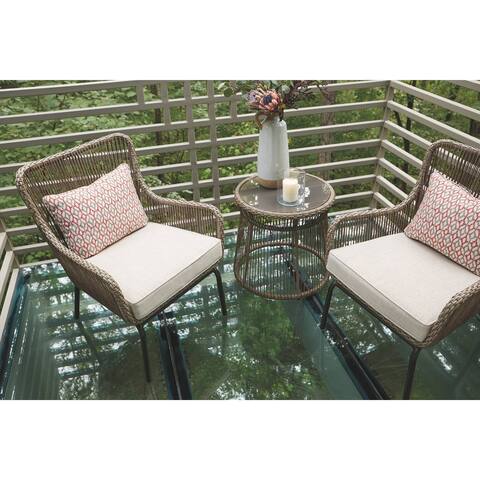 Cotton Road Outdoor Chairs and Table Set - 3-Piece Bistro Set - Brown