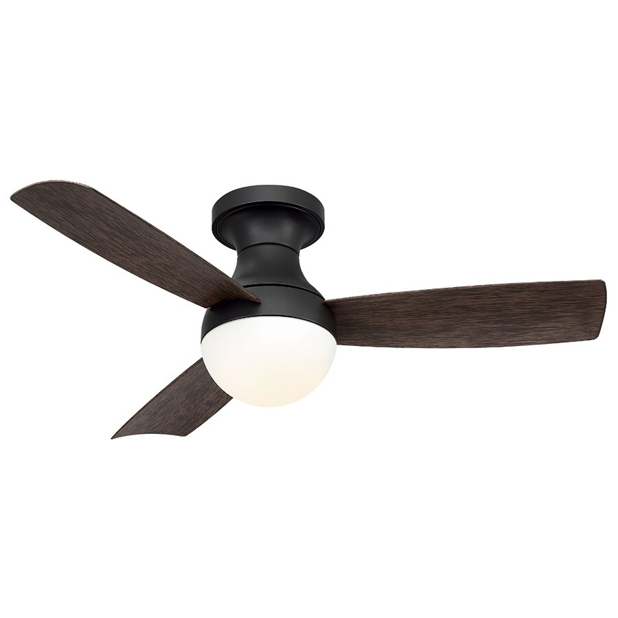 Aloft 44 Inch Three Blade Indoor Outdoor Smart Flush Mount Ceiling Fan With Six Speed Dc Motor And Led Light