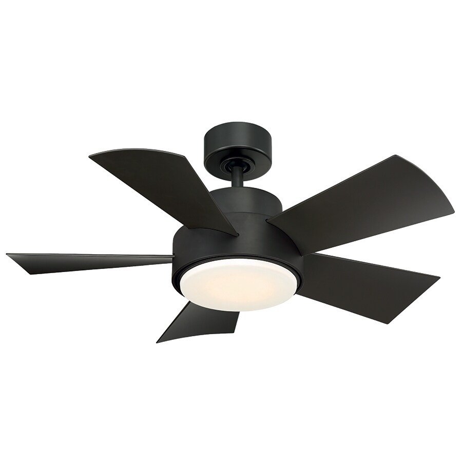 Elf 38 Inch Five Blade Compact Indoor Outdoor Smart Ceiling Fan With Six Speed Dc Motor And Led Light