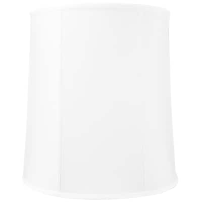 16x18x19 White Shantung Tall Drum Lampshade