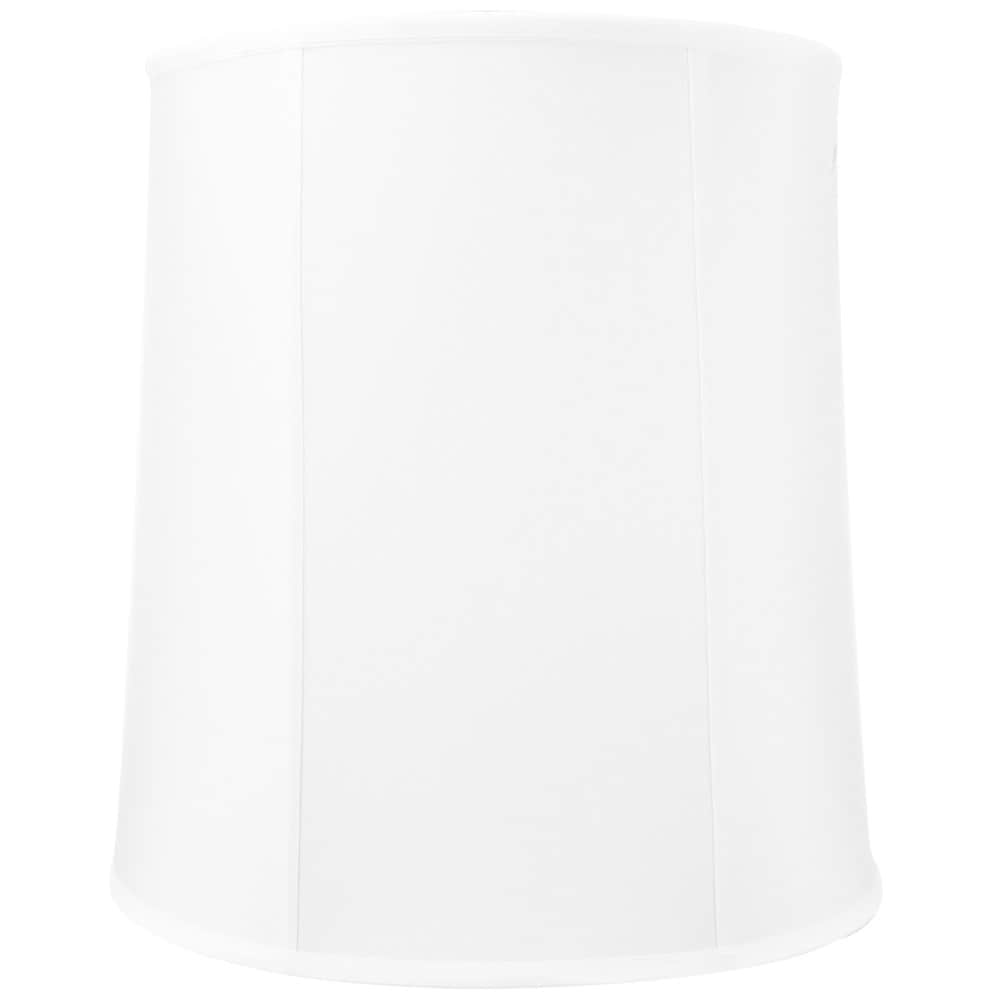 16x18x19 White Shantung Tall Drum Lampshade