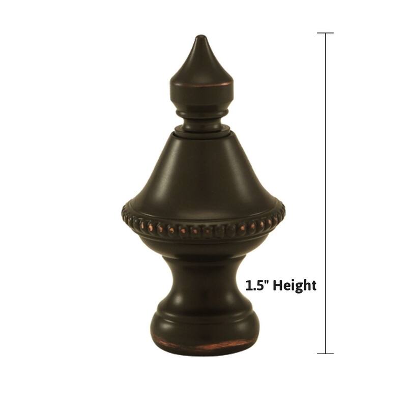 Beaded Knob Lamp Finial Spire Oiled Bronze 1.5"h