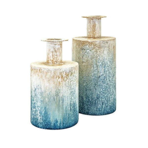 Metal Vase Turquoise Brown Home Decor Vases Home Decor Home Garden