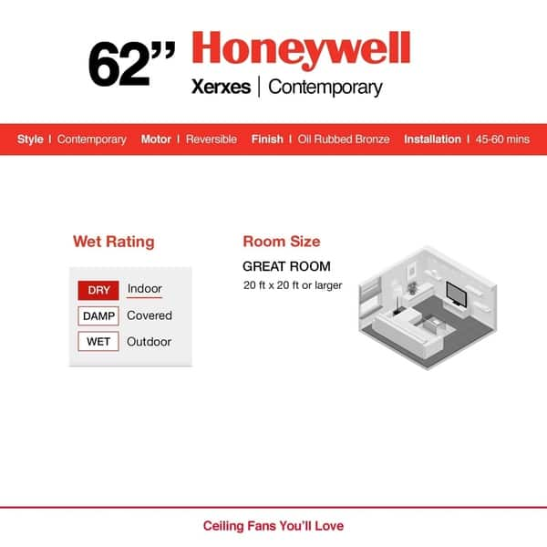 Shop Honeywell Xerxes Oil Rubbed Bronze Led Remote Control Ceiling