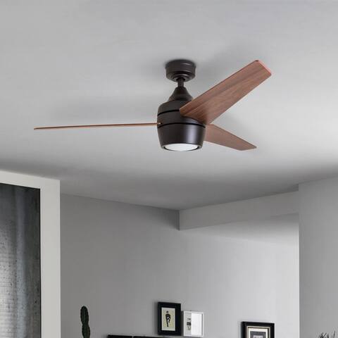 52 Modern Wooden Ceiling Fan With Light Led Remote Control Flush Mount Oil Rubbed Bronze For Living Roon Dining Room Ceiling Fans Aliexpress