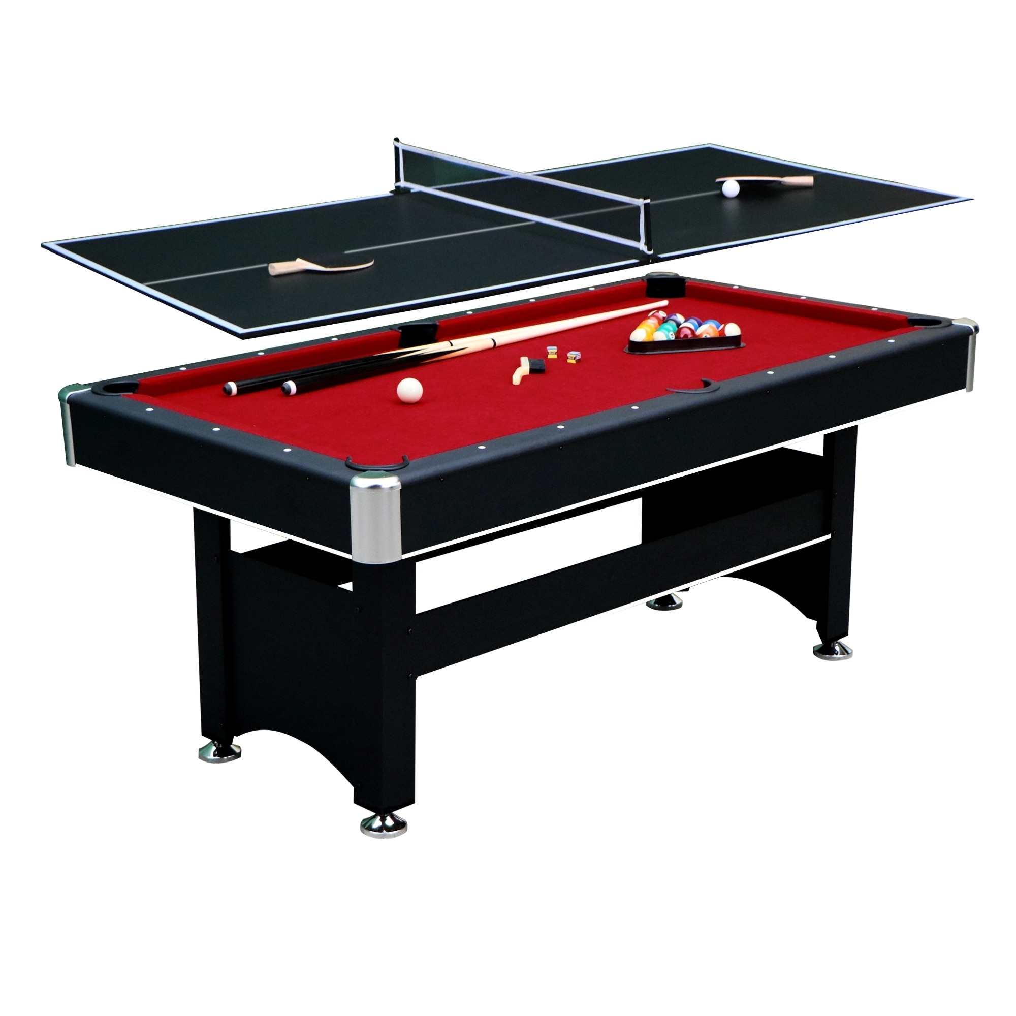 Tennis Table Table Spartan Black with 6-ft Pool Finish - Top Conversion