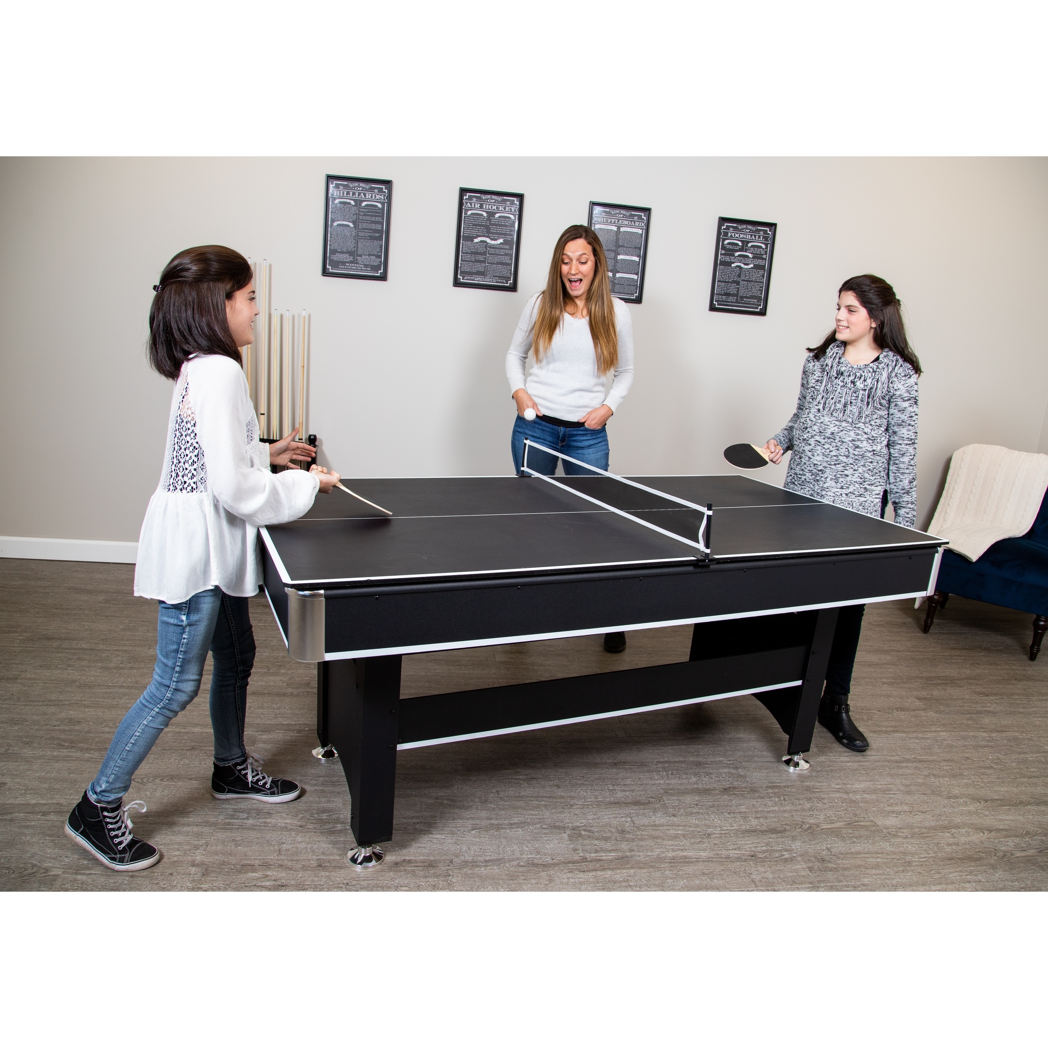 Spartan 6 Ft Pool Table With Table Tennis Conversion Top Black Finish Overstock 25738905