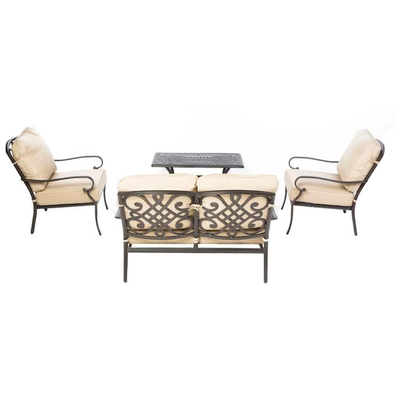 Newbury Cast Aluminum 4-piece Deep Seating Patio Set
