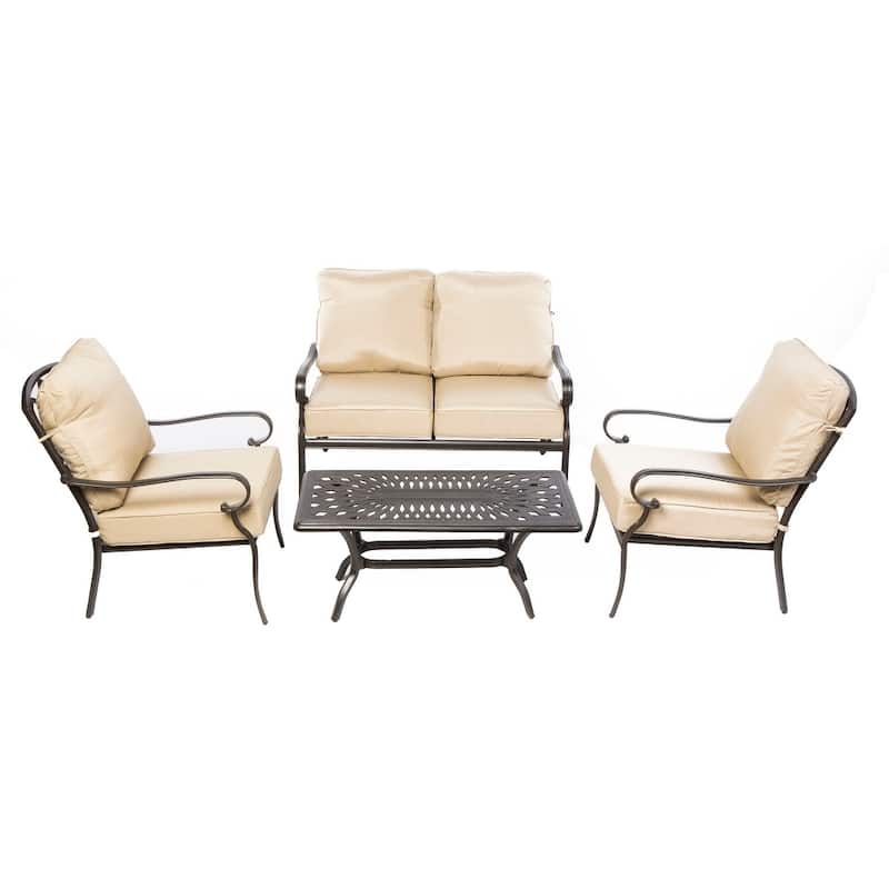 Newbury Cast Aluminum 4-piece Deep Seating Patio Set