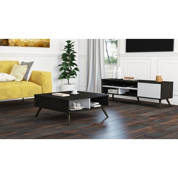 Bestar Small Space Krom 2-Piece 29.5-inch Storage Coffee Table and 53.5-inch TV Stand