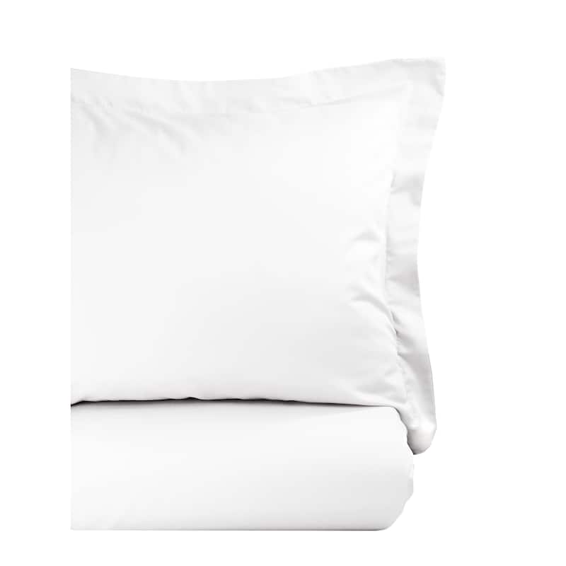 America Grown Cotton Collection Supima Cotton 400 Thead Court Duvet Set - White - Full - Queen