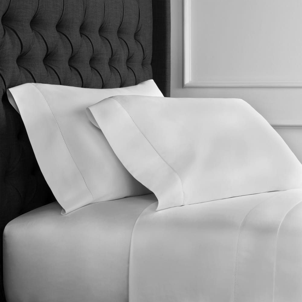 America Grown Cotton Collection 400 Thread Court Supima Cotton Hemstitch Bed Sheet Set and Pillowcase