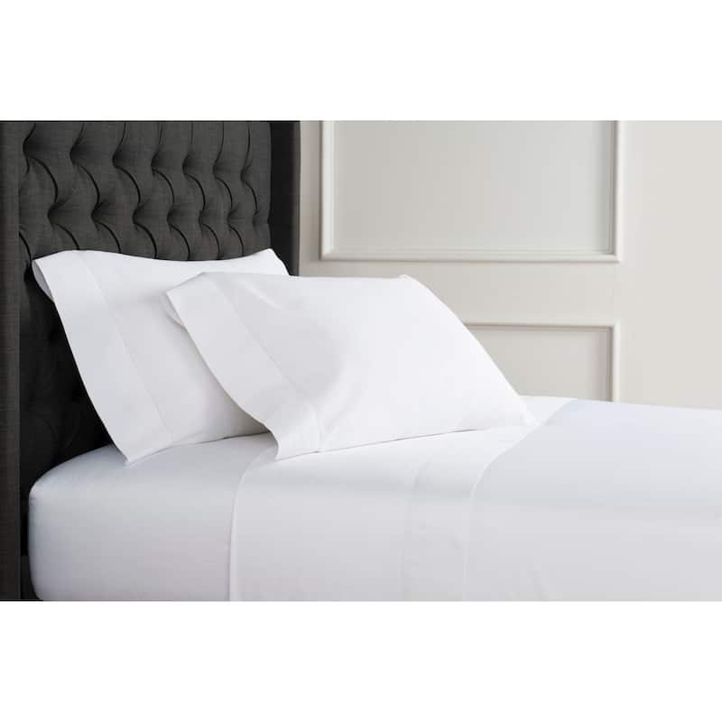 America Grown Cotton Collection 400 Thread Court Supima Cotton Hemstitch Bed Sheet Set and Pillowcase