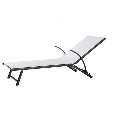 Oceanview Aluminum Frame Adjustable Back Chaise Lounge, Soho Black