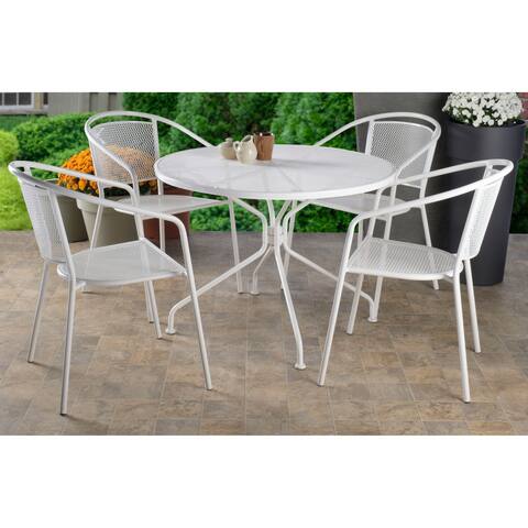 Martini Café Dining Set With Table and 4 Chairs-Bianca Finish