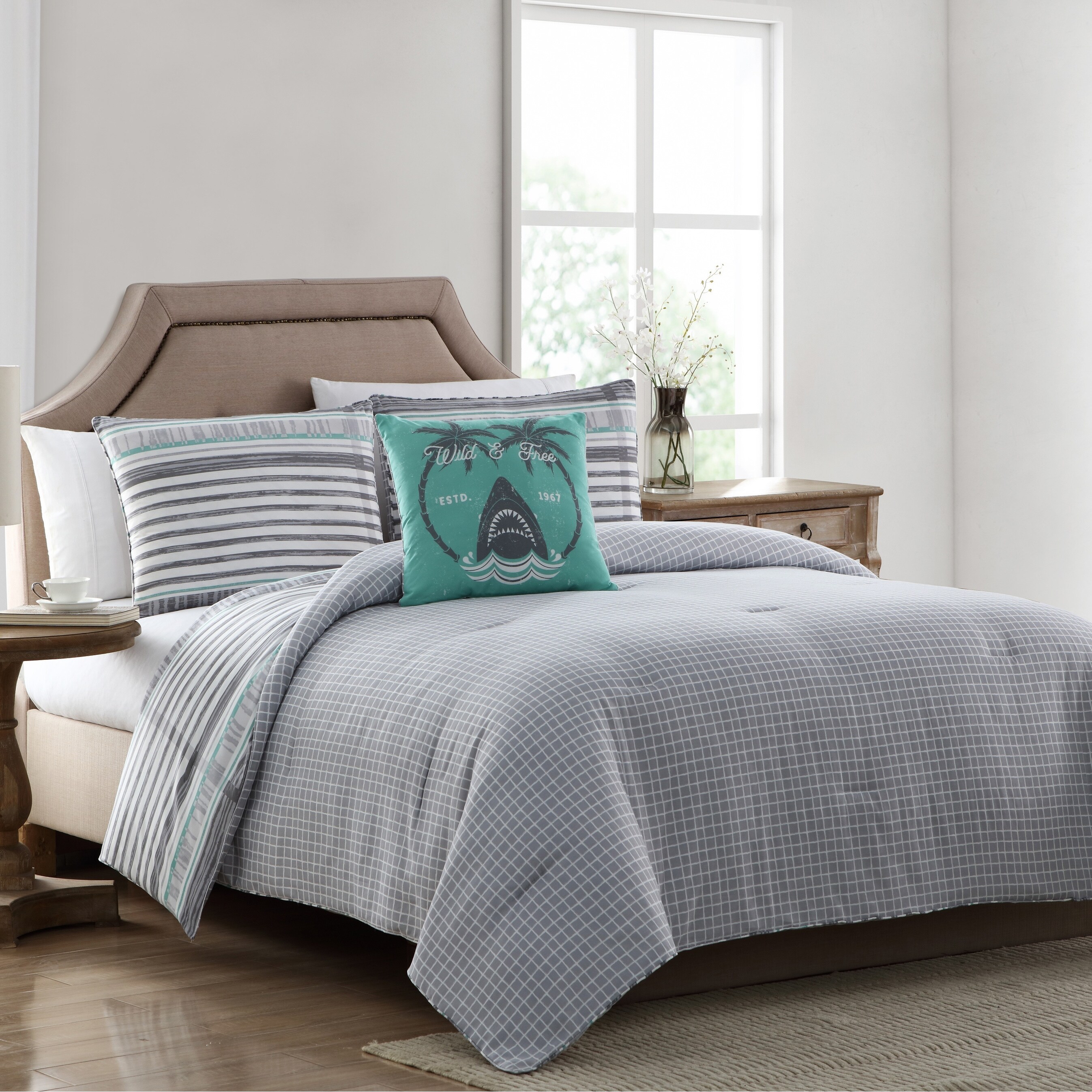 Shop Porch Den Lambert Grey Striped Comforter Set On Sale