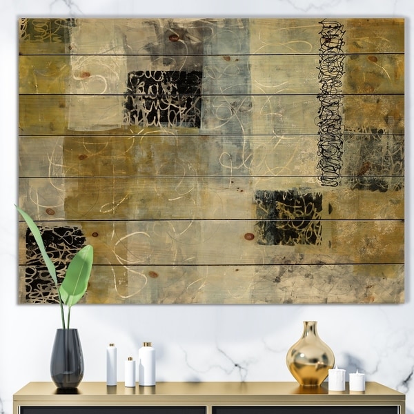 Designart 'Multicolor Twin City' Glam Print on Natural Pine Wood - Multi-color