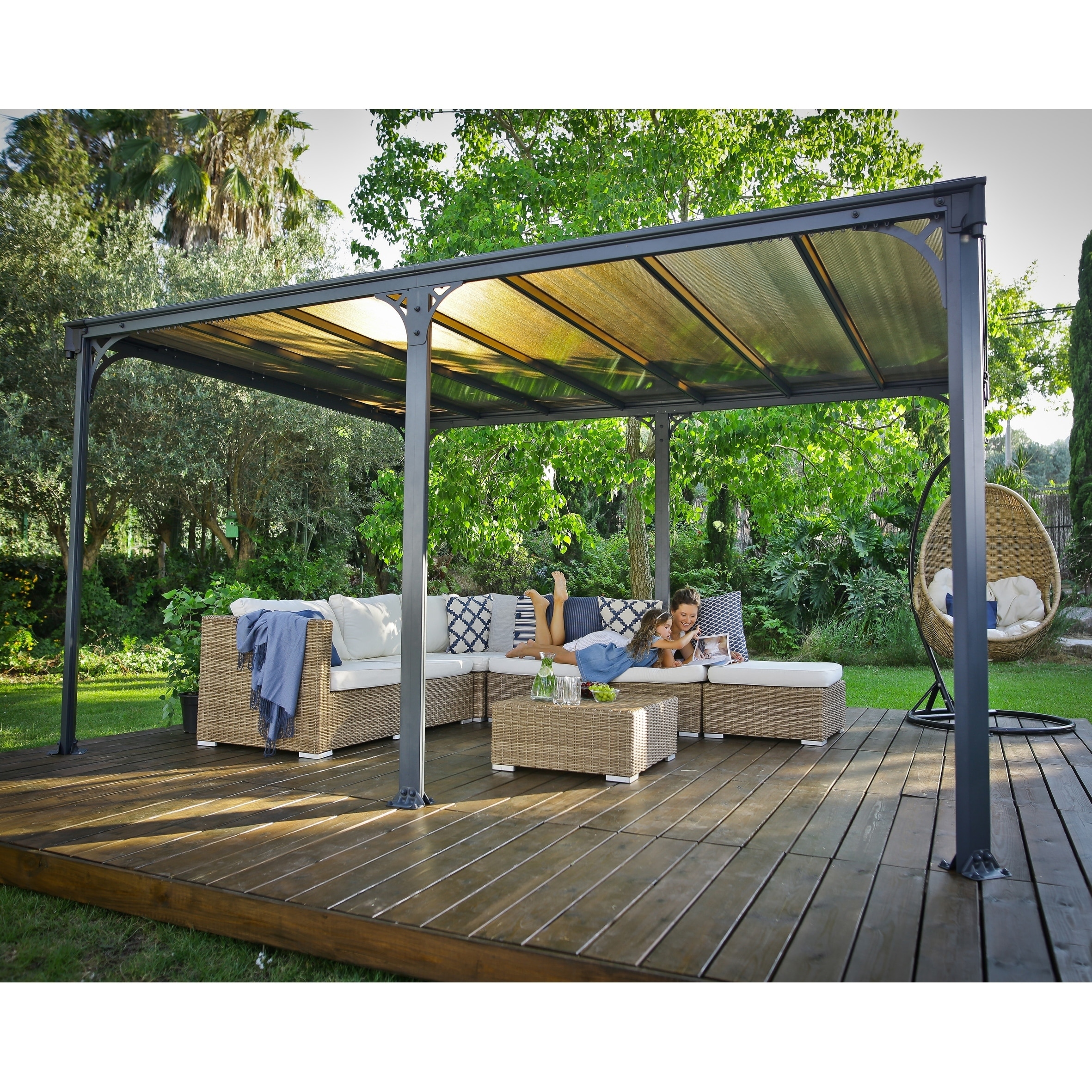 Shop Palram Milano 4300 10 Ft X 14 Ft Hardtop Gazebo Grey Bronze