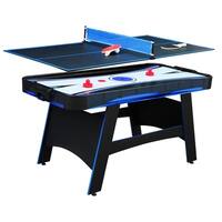 Bandit 5-ft Air Hockey Table with Table Tennis Top - Black/Blue
