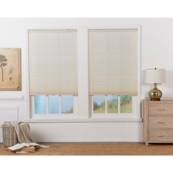 Copper Grove Yerevan Ecru Light-filtering Pleated Shade (72 in.). Opens flyout.