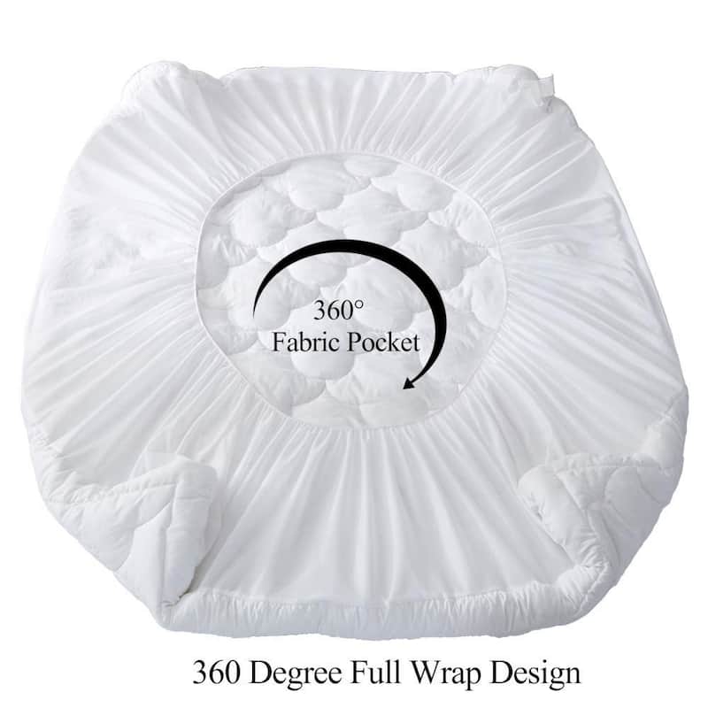 Quilted Mattress Pad Cover Stretches - Fitted Mattress Topper Cover