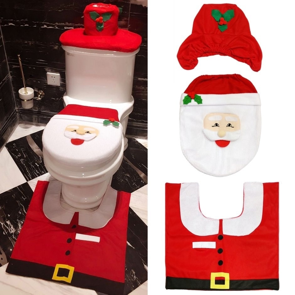 Christmas Snowman toilet set Christmas Snowman toilet lid cover plus pad -  Bed Bath & Beyond - 25745394