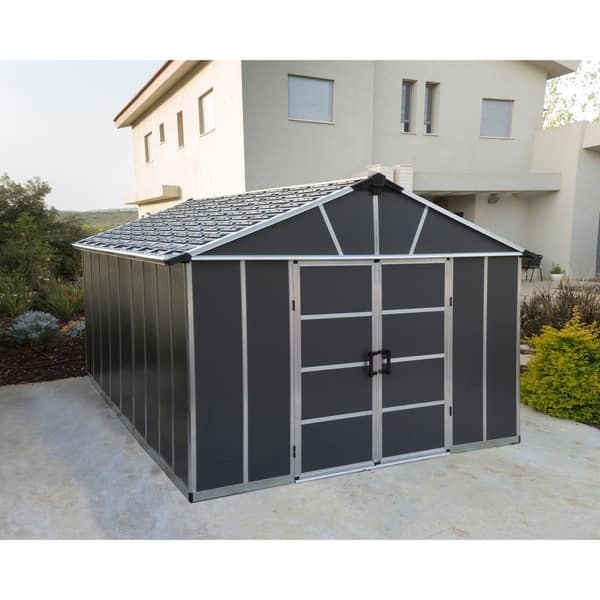 Shop Palram 11ft X 15ft Dark Grey Yukon Storage Shed W Wpc Floor