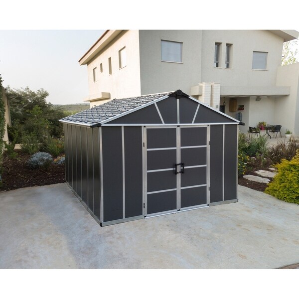 Shop Palram 11ft. X 12ft. Dark Grey Yukon Storage Shed w 
